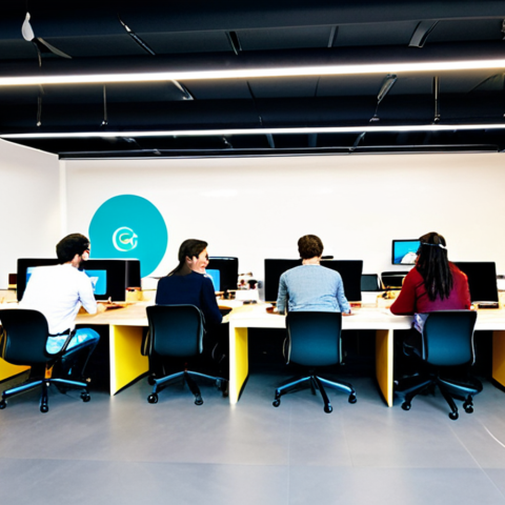 Digital Commons & Open Knowledge**

"A brightly lit co-working space in Madrid, showing diverse people collaborating on laptops, sharing documents and ideas.  Screens display open-source software logos and Creative Commons licenses.  Everyone is fully clothed in casual, professional attire.  The atmosphere is collaborative and innovative. Safe for work, appropriate content, fully clothed, professional, perfect anatomy, correct proportions, natural pose, high quality."

**