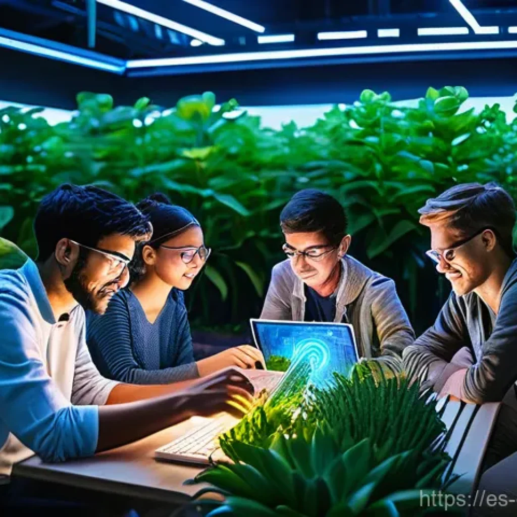 디지털 공유지와 혁신 생태계 - **Prompt:** A diverse group of people of various ages (15 and older), representing different culture...