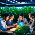 디지털 공유지와 혁신 생태계 - **Prompt:** A diverse group of people of various ages (15 and older), representing different culture...