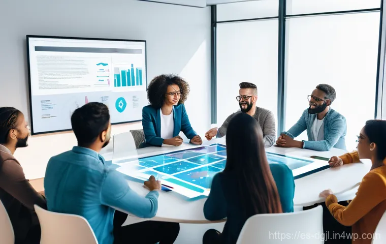 디지털 공유지와 혁신 생태계 - **Prompt:** An intricate and dynamic visualization of an "innovation ecosystem" as a bustling, inter...