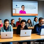 Home 20 디지털 공유지의 사회적 통합 전략 - A diverse group of Spanish-speaking community members from various age groups and ethnic backgrounds...